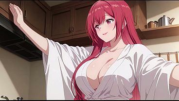 Anak Tiri Pulang Cepet, Lihat Istri Bokap Masak Pake Baju Tipis Bikin Darah Mendidih. Kureha Enomoto Cosplay Mesum Bikinan Ai.